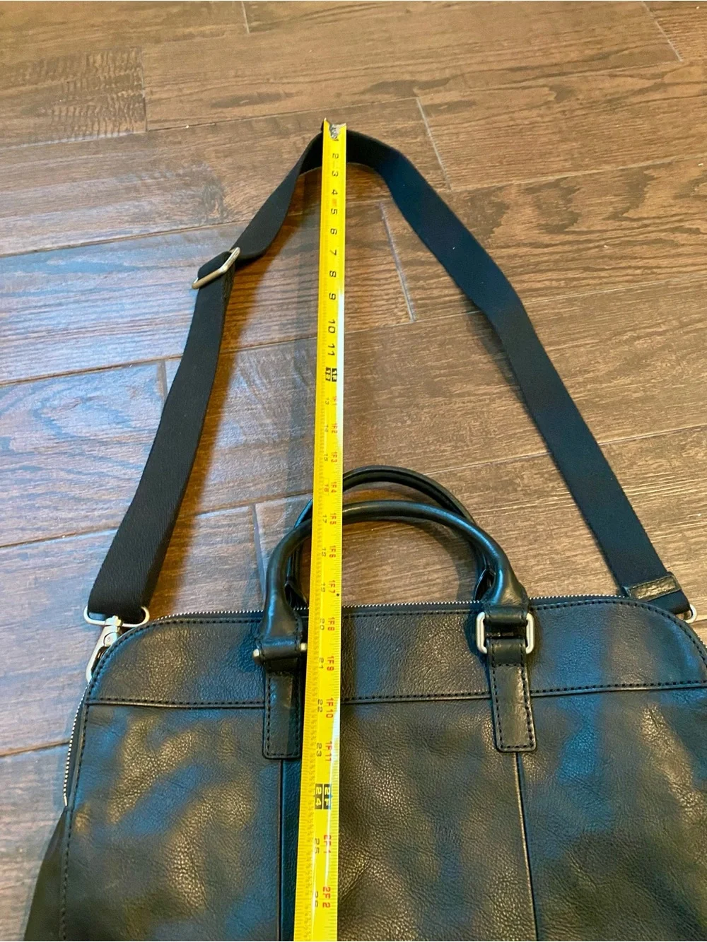 FOSSIL MERCER Double Zip Workbag Briefcase Messenger Crossbody Black Leather